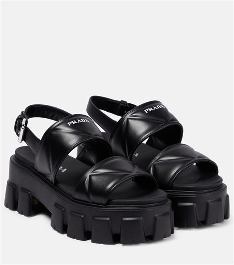 prada x black flat sandalas|prada platform sandals.